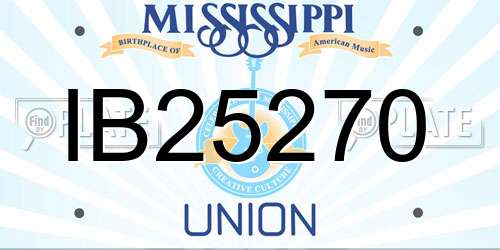 IB25270 Mississippi License Plate