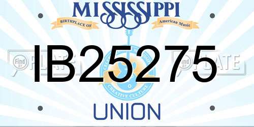 IB25275 Mississippi License Plate