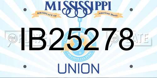 IB25278 Mississippi License Plate