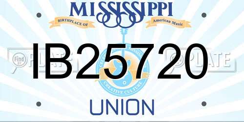 IB25720 Mississippi License Plate