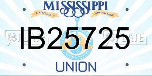 IB25725 Mississippi License Plate