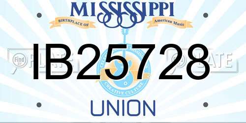 IB25728 Mississippi License Plate