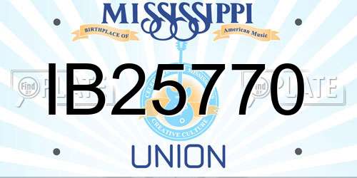 IB25770 Mississippi License Plate
