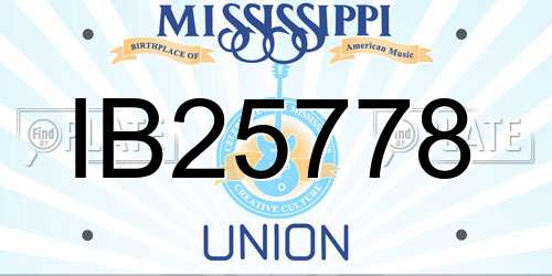 IB25778 Mississippi License Plate