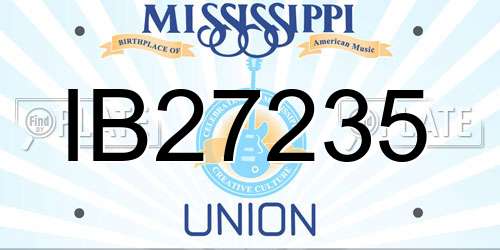 IB27235 Mississippi License Plate