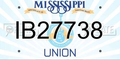 IB27738 Mississippi License Plate