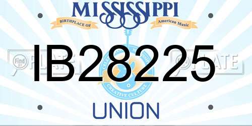 IB28225 Mississippi License Plate