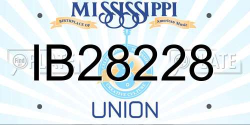 IB28228 Mississippi License Plate