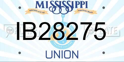 IB28275 Mississippi License Plate