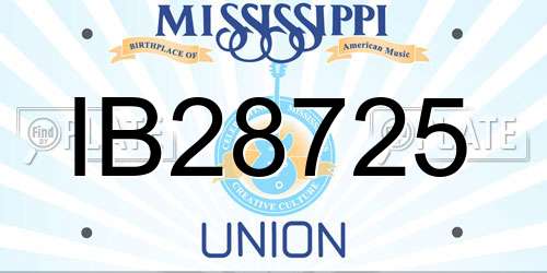 IB28725 Mississippi License Plate