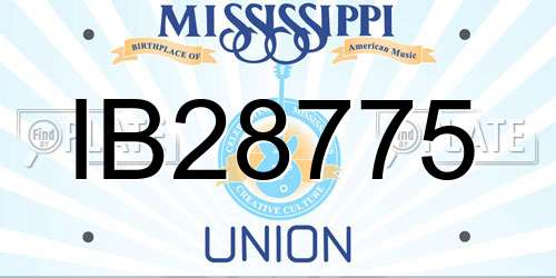 IB28775 Mississippi License Plate