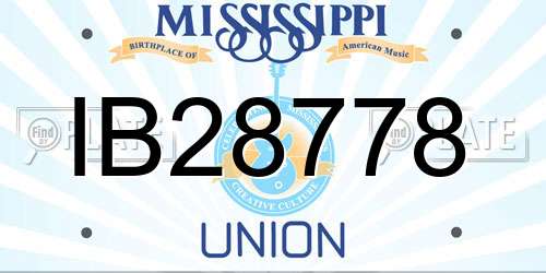 IB28778 Mississippi License Plate