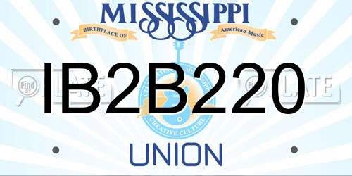 IB2B220 Mississippi License Plate