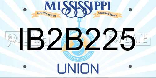 IB2B225 Mississippi License Plate