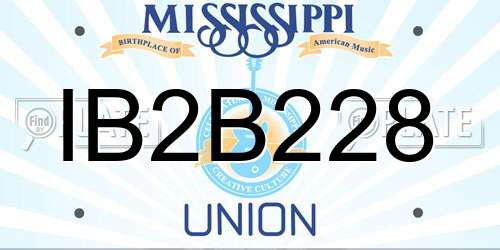IB2B228 Mississippi License Plate