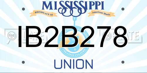 IB2B278 Mississippi License Plate