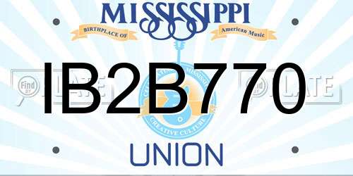 IB2B770 Mississippi License Plate