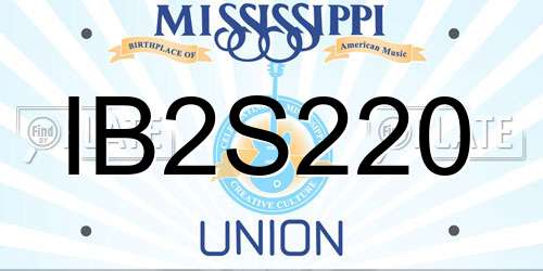 IB2S220 Mississippi License Plate