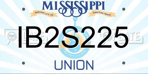IB2S225 Mississippi License Plate