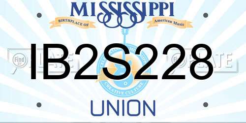 IB2S228 Mississippi License Plate