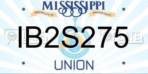IB2S275 Mississippi License Plate