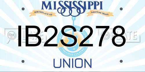 IB2S278 Mississippi License Plate