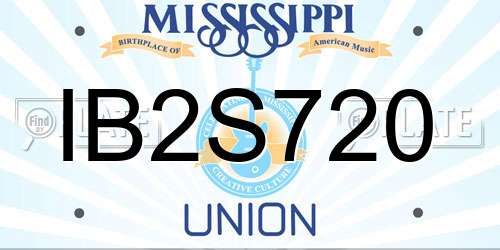 IB2S720 Mississippi License Plate