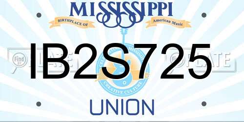IB2S725 Mississippi License Plate