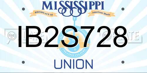 IB2S728 Mississippi License Plate