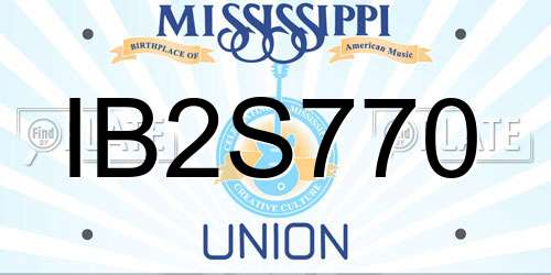 IB2S770 Mississippi License Plate