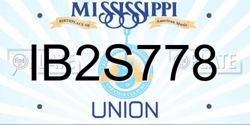 IB2S778 Mississippi License Plate