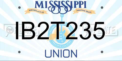 IB2T235 Mississippi License Plate
