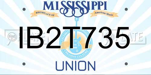 IB2T735 Mississippi License Plate