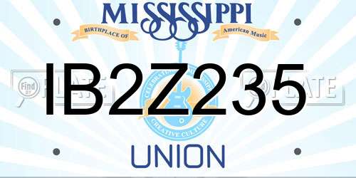 IB2Z235 Mississippi License Plate