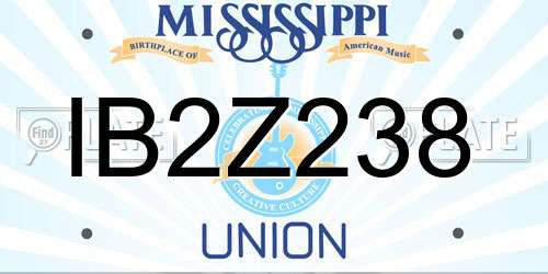 IB2Z238 Mississippi License Plate