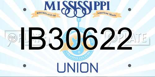IB30622 Mississippi License Plate