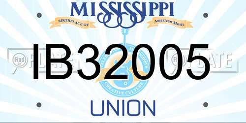 IB32005 Mississippi License Plate