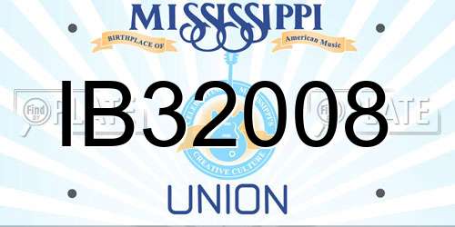 IB32008 Mississippi License Plate