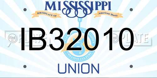 IB32010 Mississippi License Plate