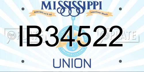 IB34522 Mississippi License Plate