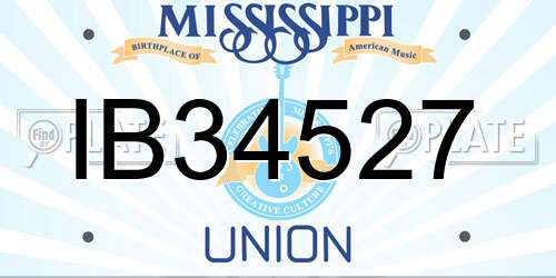 IB34527 Mississippi License Plate