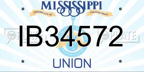 IB34572 Mississippi License Plate