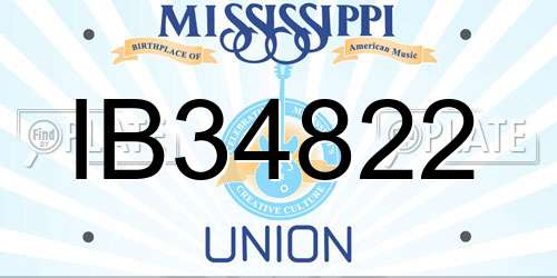 IB34822 Mississippi License Plate