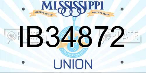 IB34872 Mississippi License Plate