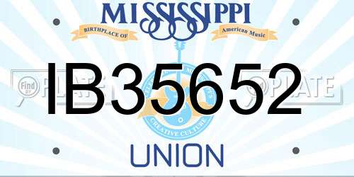 IB35652 Mississippi License Plate