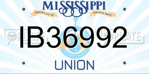 IB36992 Mississippi License Plate