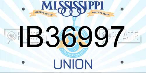 IB36997 Mississippi License Plate