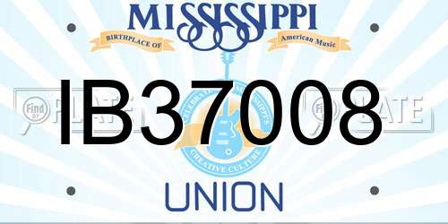 IB37008 Mississippi License Plate