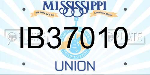 IB37010 Mississippi License Plate