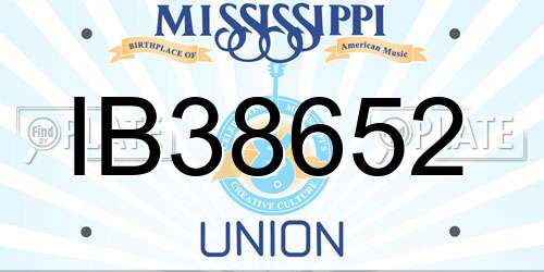 IB38652 Mississippi License Plate